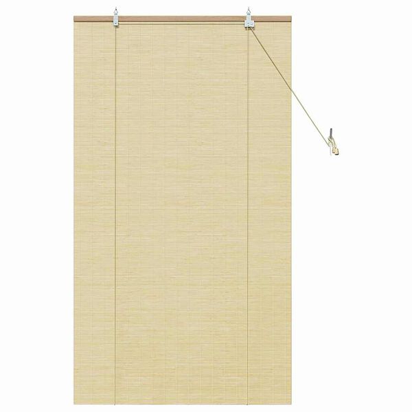 vidaXL Roller Blind with Curtains Nature 35.43 x 62.99 in Bamboo
