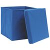 vidaXL Storage Box Set of 4 Blue Non-woven fabric 11.0x11.0x11.0 in