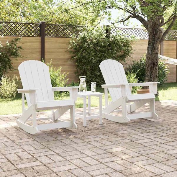 vidaXL Garden Lounge Set 3 pcs White HDPE