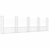 vidaXL U-shape Gabion Basket with 5 Posts Iron 196.9"x7.9"x59.1"