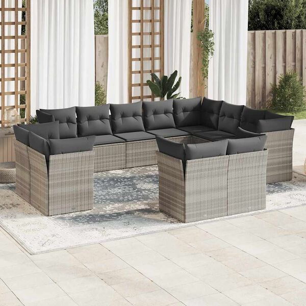 vidaXL Garden Sofa Set Light Grey, Dark Grey