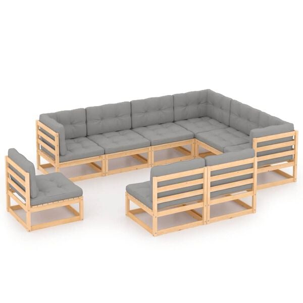 vidaXL Garden Lounge Set Grey