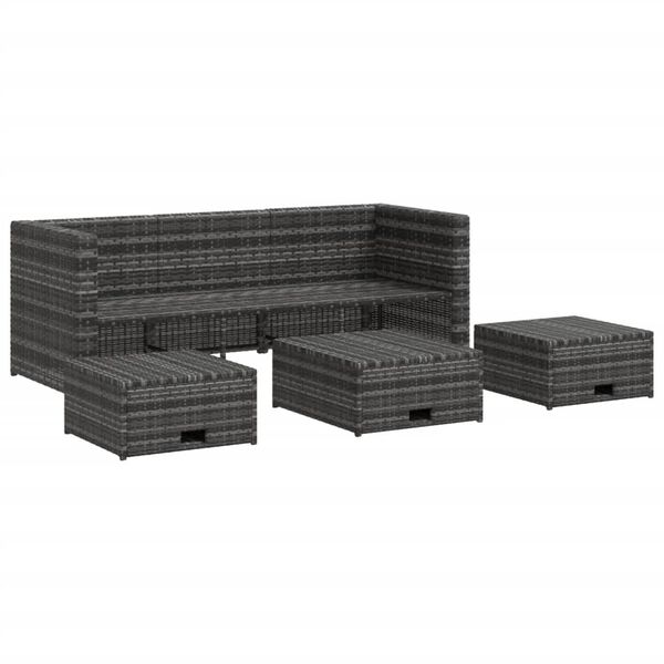 vidaXL Garden Sofa Set Grey and Dark Grey