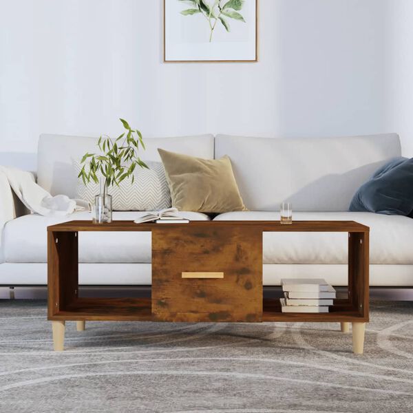 vidaXL Coffee Table Smoked Oak Engineered Wood Coffee Table Rectangular