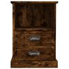 vidaXL Bedside Cabinet Smoked Oak Engineered Wood 16.9x14.2x23.6 in