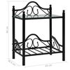 vidaXL Bedside Table Set of 2 Black Steel and tempered glass