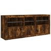 vidaXL Sideboard with LED Lights Smoked Oak 63.8"x14.6"x26.4"