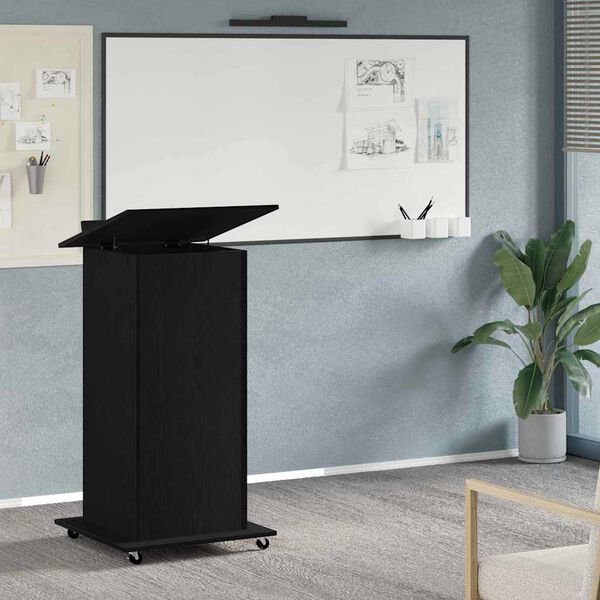 vidaXL Podium Black Oak 21.65 x 21.65 x 42.13 in Engineered Wood