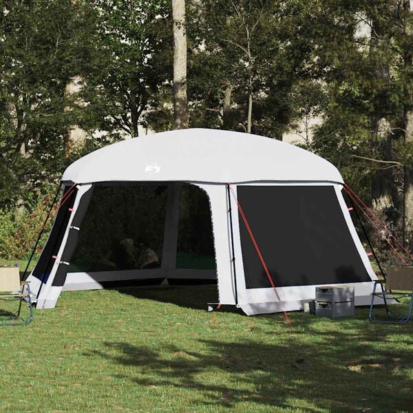 vidaXL Pool Tent with Removable Fly & Mesh Walls Grey 243.3x209.4"