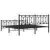vidaXL Metal Bed Frame without Mattress with Footboard Black 70.9"x78.7"