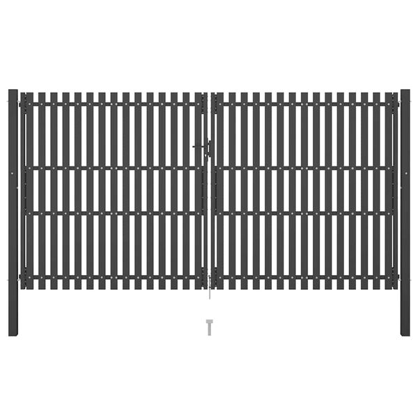 vidaXL Garden Fence Gate Steel 157.5x78.7" Anthracite