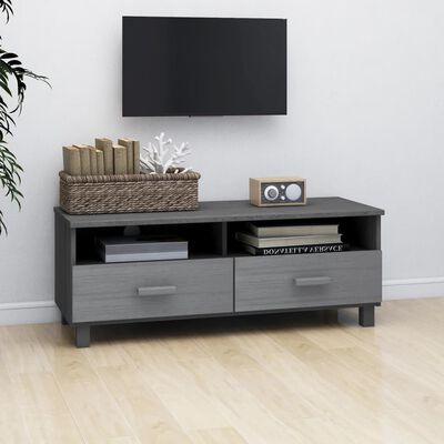 vidaXL TV Stand HAMAR Dark Gray 41.7"x15.7"x15.7" Solid Wood Pine