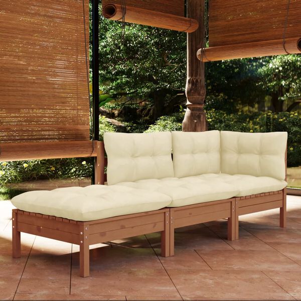 vidaXL Garden Lounge Set Honey brown Solid pine wood Large Modular