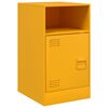 vidaXL Bedside Cabinet Set of 2 Mustard Yellow Cold-rolled steel Medium