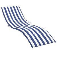 vidaXL Sun Lounger Cushion Blue&White Stripe Oxford Fabric