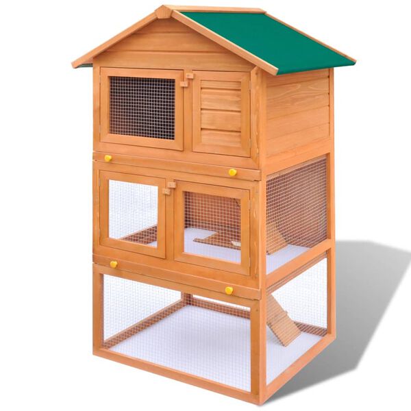 vidaXL Rabbit Hutch Wood color Wood Rabbit Hutch Rectangular