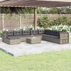 vidaXL Garden Lounge Set Grey PE rattan, powder-coated steel 9 Piece Set