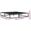 vidaXL Bed Frame Black Powder-coated metal Super King Durable