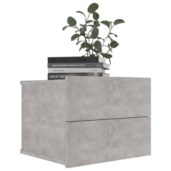 vidaXL Bedside Cabinet Set of 2 Concrete Grey Engineered Wood