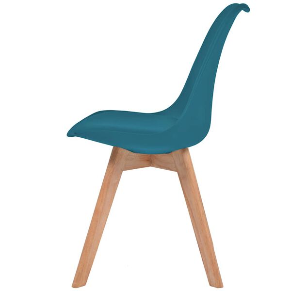 vidaXL Dining Chair Set of 2 Turquoise Plastic Standard Ergonomic