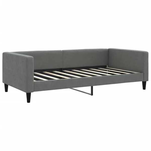 vidaXL Day Bed Dark Grey Fabric (100% polyester), metal, solid wood Twin