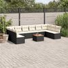 vidaXL Garden Sofa Set Black, Cream White, Brown