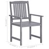 vidaXL Patio Chair Set of 4 Gray Solid Acacia wood Standard Durable