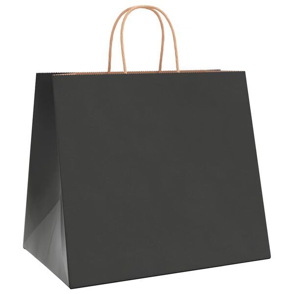 vidaXL Paper Bags 50 pcs with Handles Black 32x22x28 cm