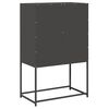 vidaXL Highboard Black Cold-rolled Steel Medium Industrial Highboard