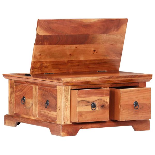 vidaXL Coffee Table Brown Solid Acacia Wood 26.0 x 27.6 x 13.8 in
