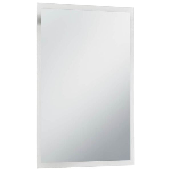 vidaXL Bathroom Mirror Silver Glass 23.6x39.4 in Wall mounting