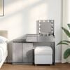 vidaXL Dressing Table Concrete gray Engineered wood, glass Standard