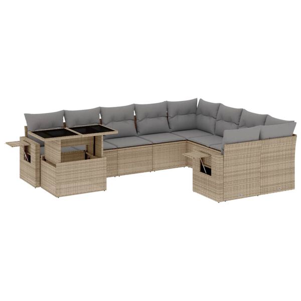 vidaXL Garden Sofa Set Beige, Light Grey