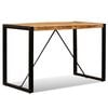 vidaXL Dining Table Brown and Black Solid rough mango wood 47.2 in