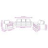 vidaXL Sofa Set Cream Polyester, Metal, Plywood, Textilene 3-seater
