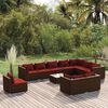 vidaXL Garden Lounge Set Brown and Cinnamon red