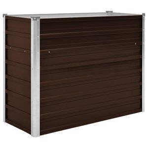 vidaXL Raised Bed Brown Galvanized Steel 39.4 x 15.7 x 30.3 in Sturdy