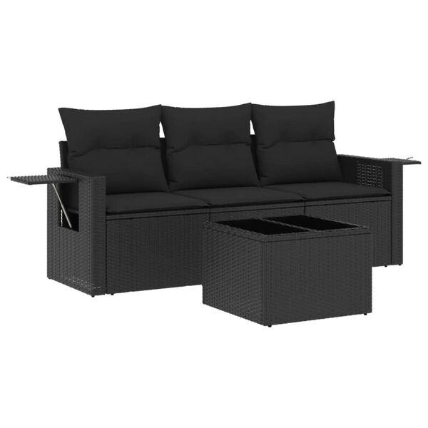 vidaXL Garden Sofa Set Black
