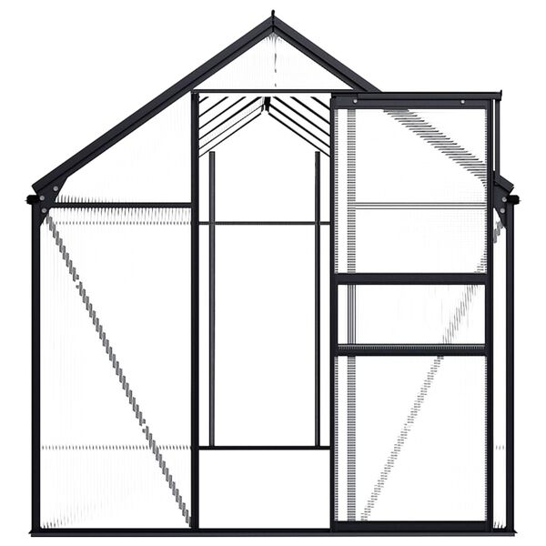 vidaXL Greenhouse Anthracite and Transparent Aluminum and Polycarbonate
