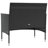 vidaXL Garden Lounge Set Black PE rattan, powder-coated steel, glass