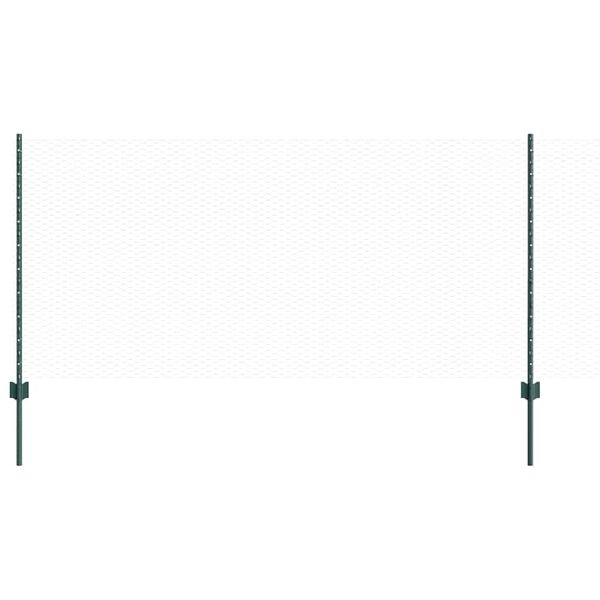 vidaXL Fence with Post Green 3.28 x 328.08 ft Steel and PVC