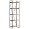 vidaXL Bookcase Natural Mango Wood and Black