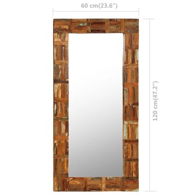 vidaXL Wall Mirror Solid Reclaimed Wood 23.6"x47.2"