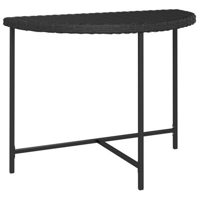 vidaXL Patio Table Black 39.4"x19.7"x29.5" Poly Rattan