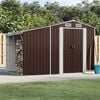 vidaXL Garden Shed Brown Galvanized Steel Large Garden Shed