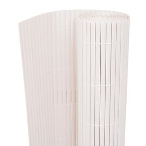 vidaXL Double-Sided Patio Fence 35.4x196.9" White