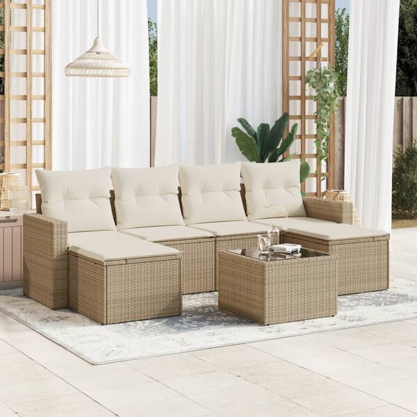 vidaXL Garden Sofa Set Beige