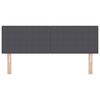 vidaXL LED Headboard with LED Strip Lights Dark gray 56.7 in fabric