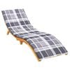 vidaXL Sun Lounger Cushion Gray check pattern Oxford fabric (100% polyester)