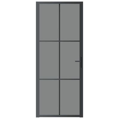vidaXL Interior Door 32.7"x79.3" Black ESG Glass and Aluminum